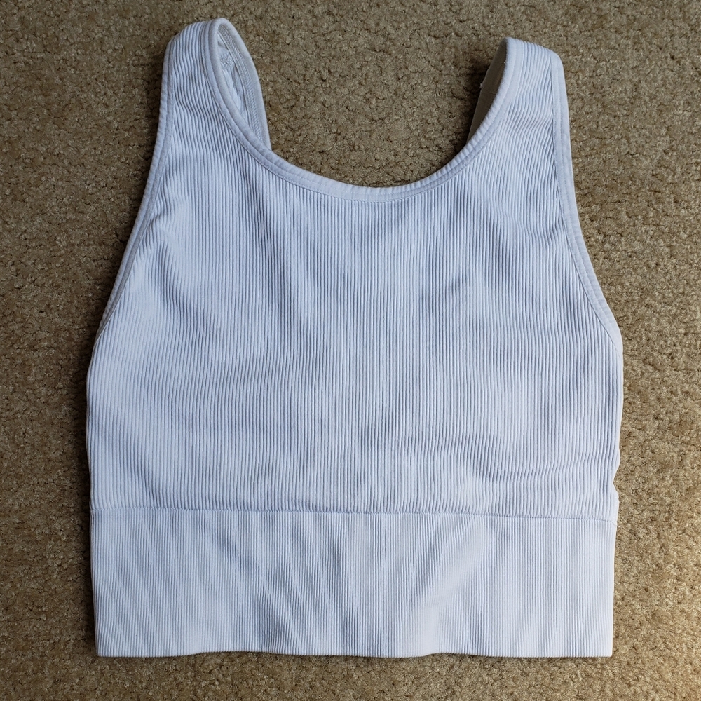 Victoria Secret Sport Crop Top Bra White Size Medium Workout Athletic At…